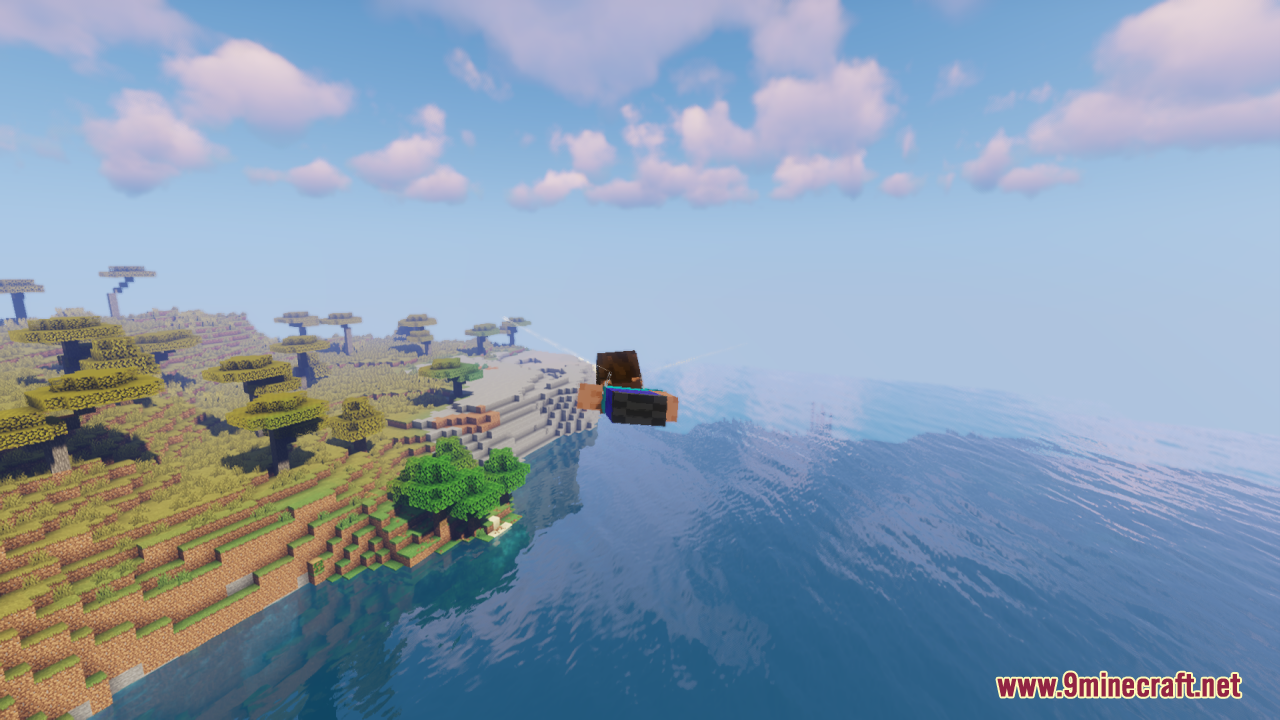 Soaring above the ocean coastline with fairy wings