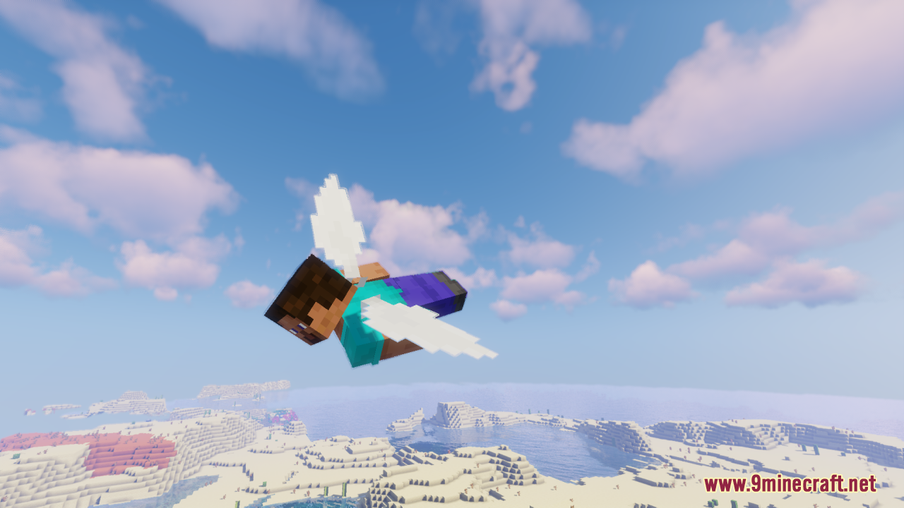 A close-up view of the white fairy-style elytra