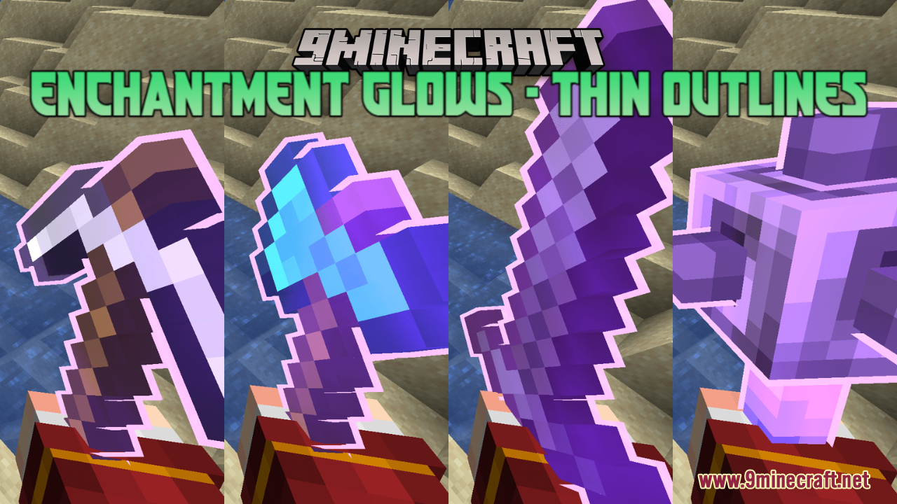 Enchantment Glows - Thin Outlines Resource Pack