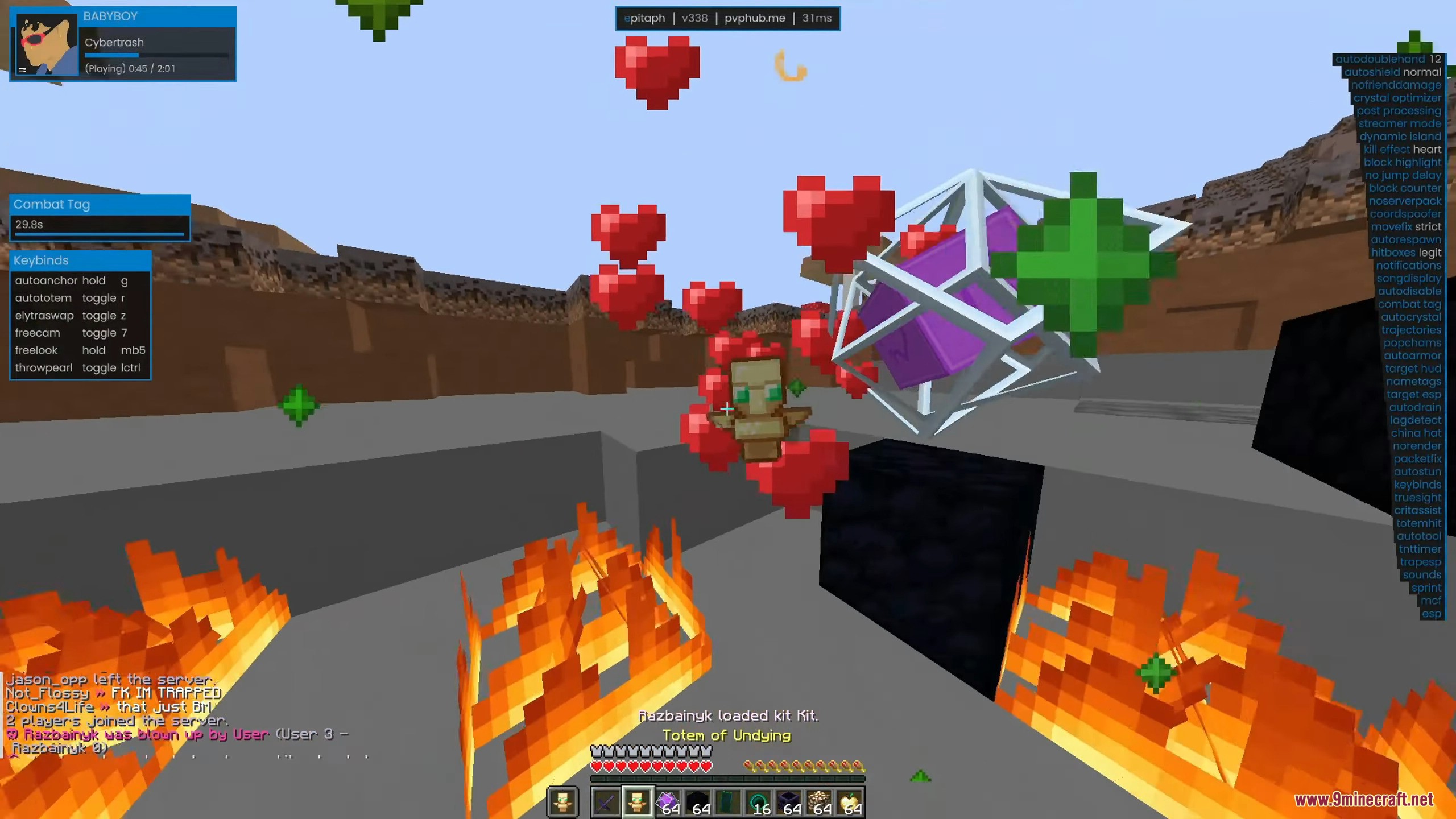 A player's Totem of Undying activates during a fight