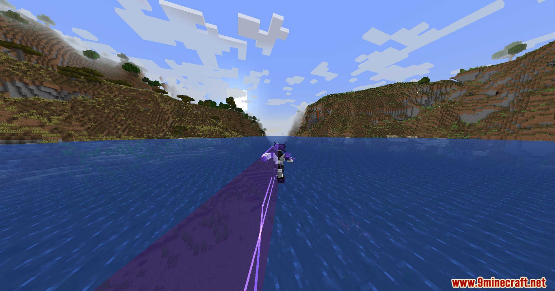 Evo Amped Up Mod Screenshot 11 Player in Fasttrack alien form running at super speed across the water