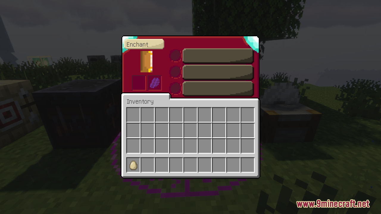 Fishy's Enchantment Table Resource Pack Screenshot 3 A player interacts with a custom enchantment table GUI
