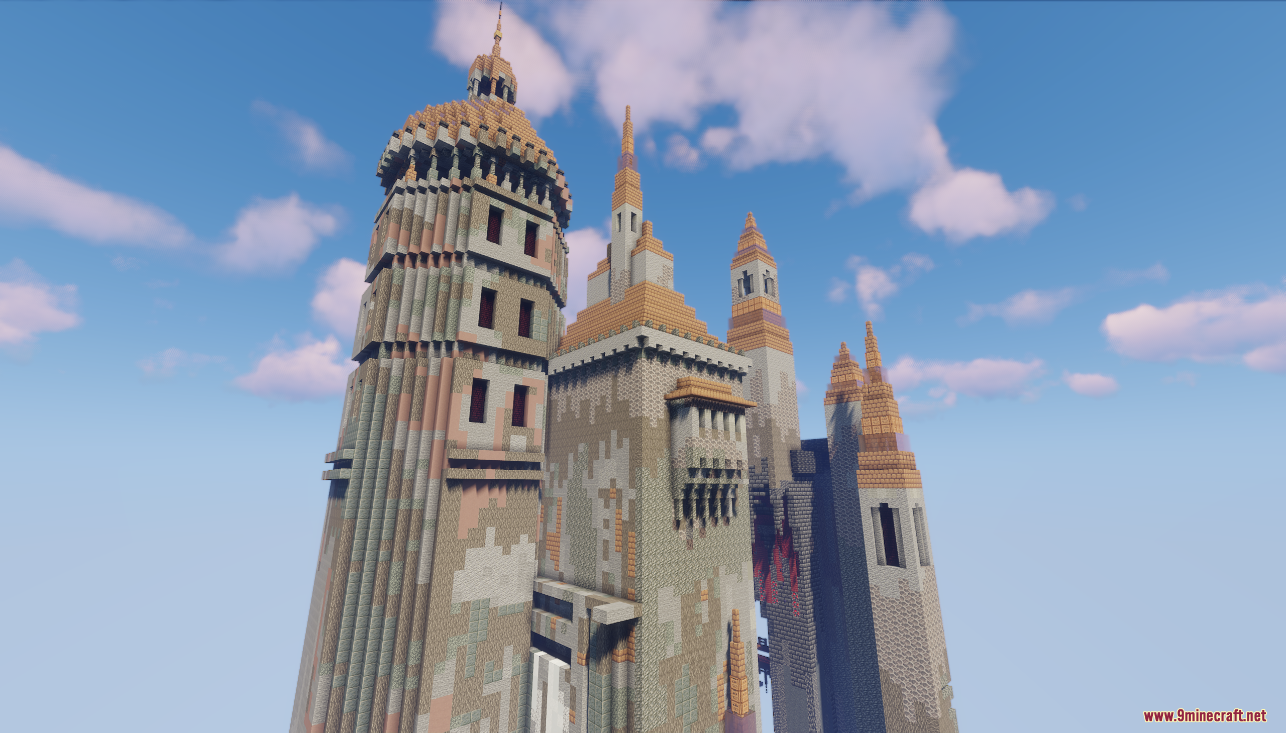 Floating Citadel Map Screenshot 5 Tall floating citadel towers reaching into a blue sky with white clouds