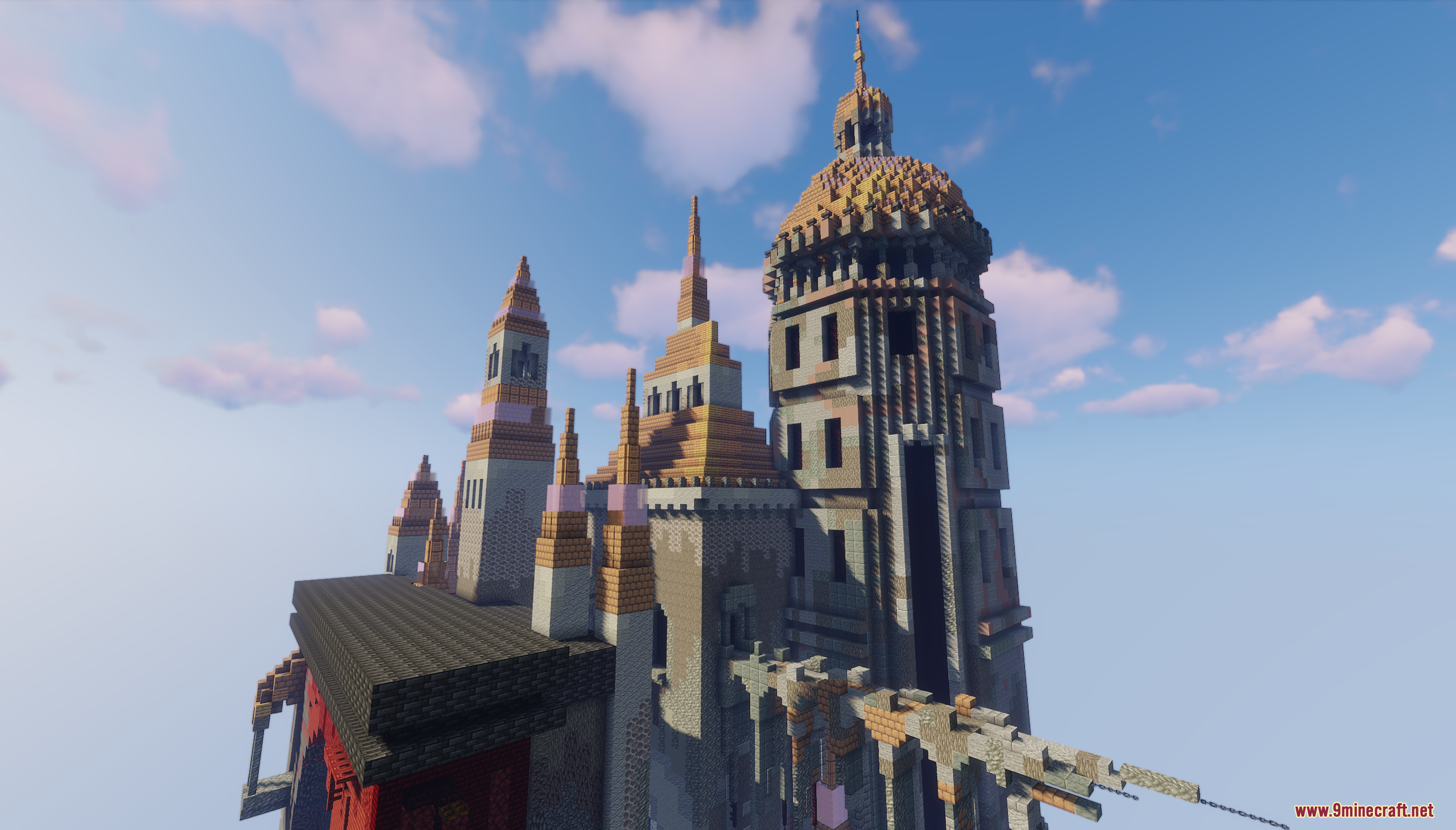 Floating Citadel Map Screenshot 9 Large detailed floating citadel with tall towers and a domed roof structure
