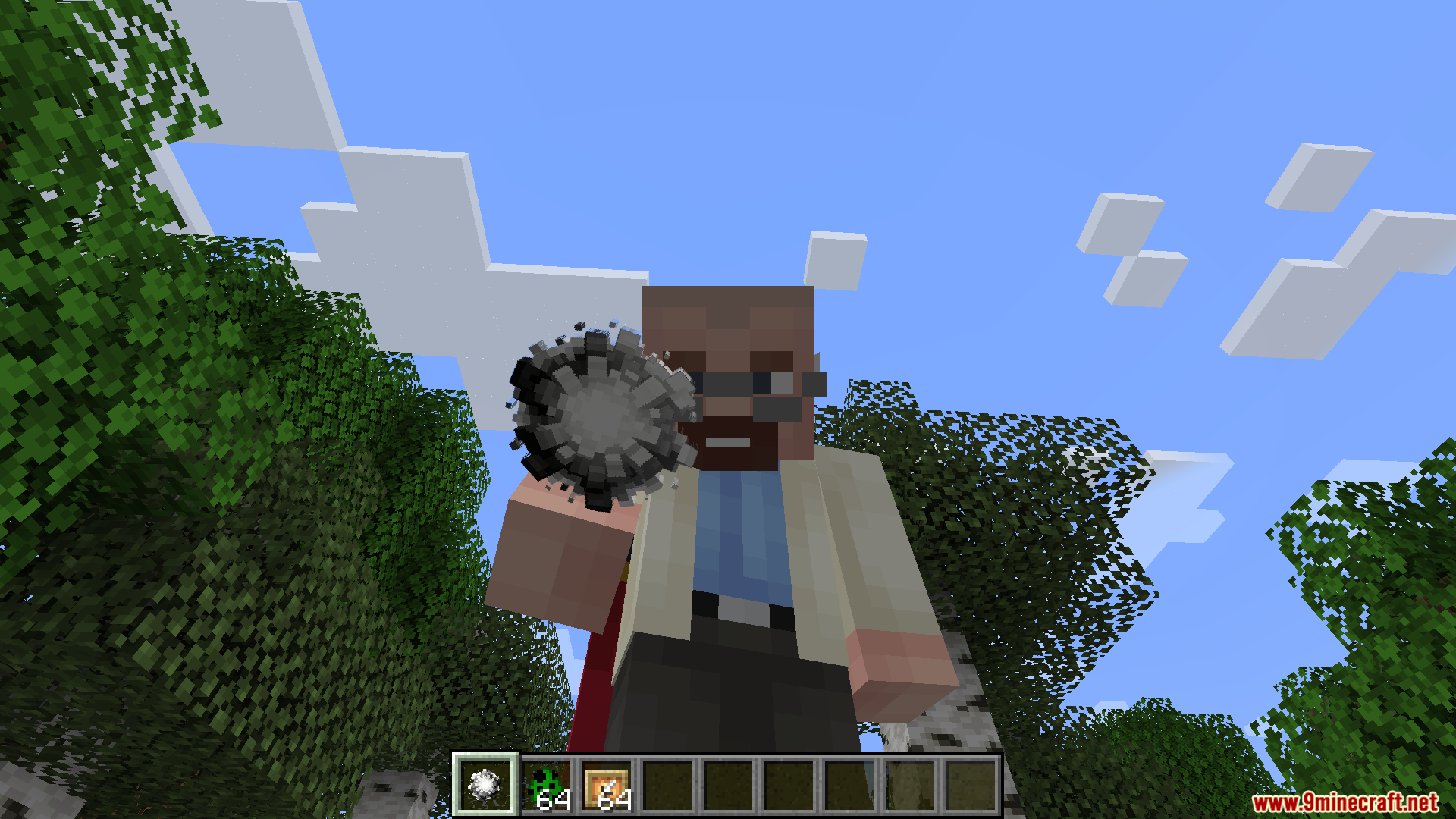 A giant character holds the Formless Mod's spiky accessory