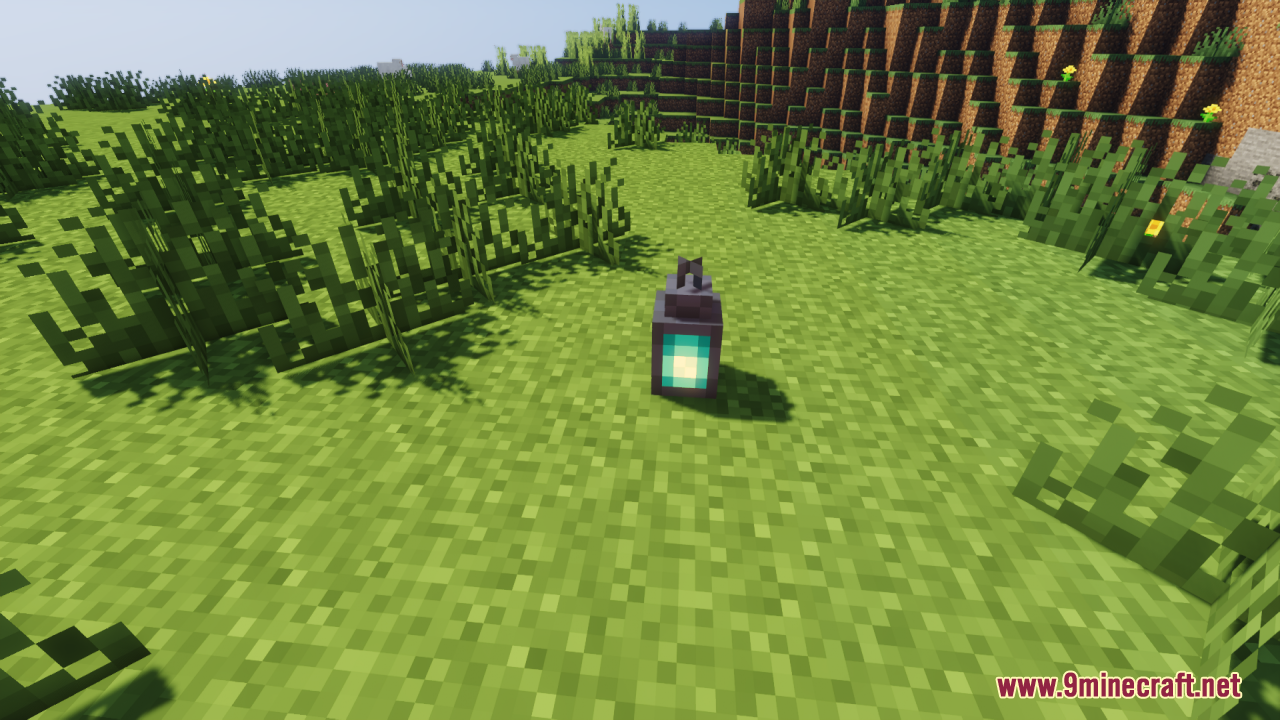 A detailed 3D soul lantern model on the ground