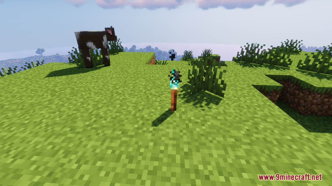 A 3D soul torch item placed on the ground