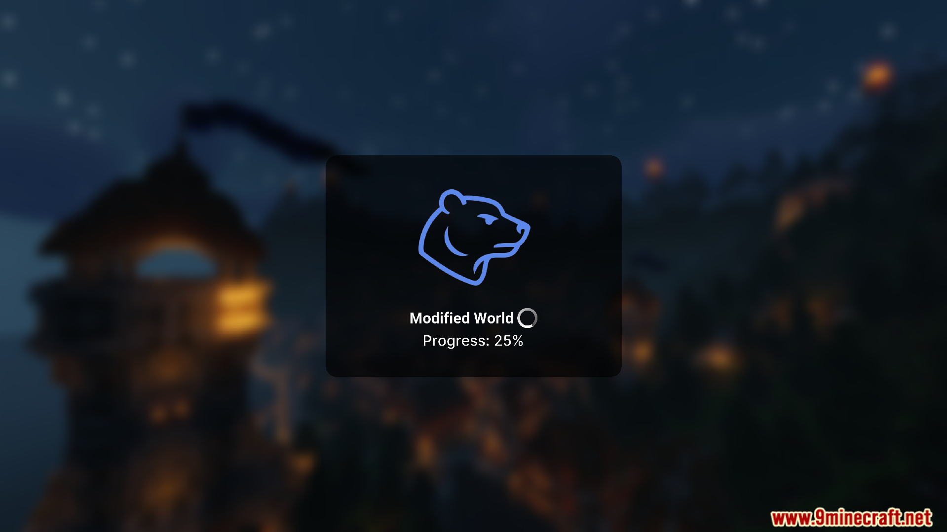 Loading screen showing Modified World progress at 25 percent