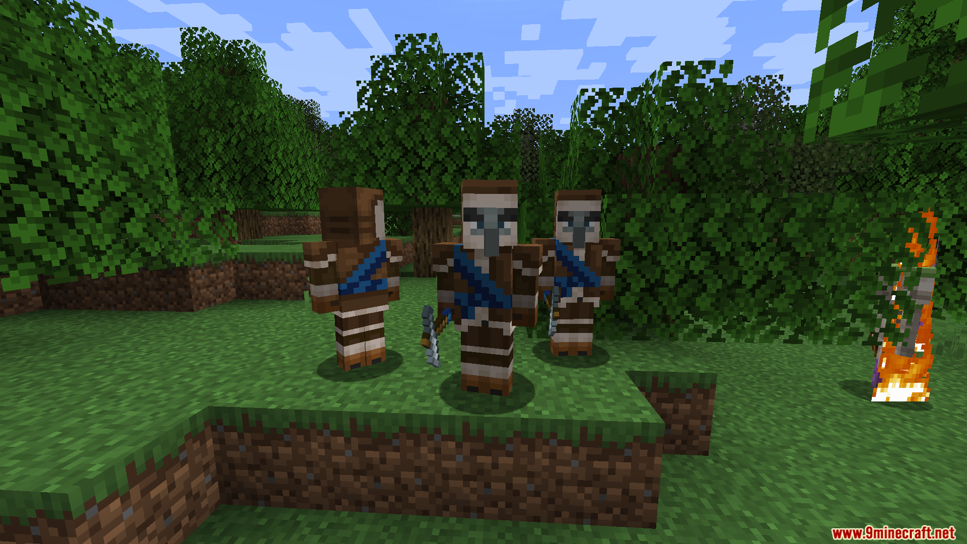 A group of armed Blackguards standing in a clearing