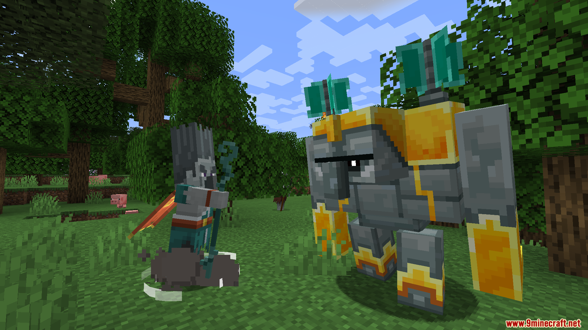 A powerful Squall Golem confronts a Wind Caller mob