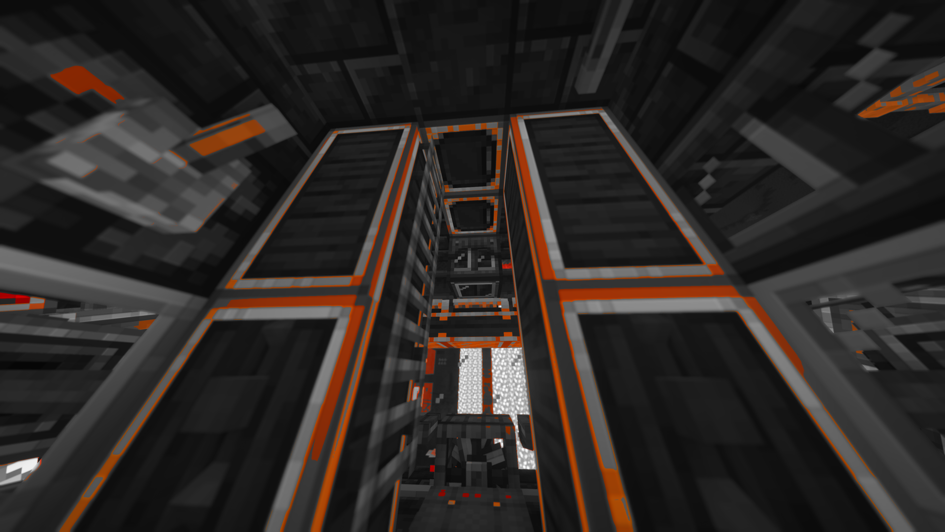 HELL MECHA Schematic Screenshots 4 Looking up at the mechanical interior of a complex machine cockpit