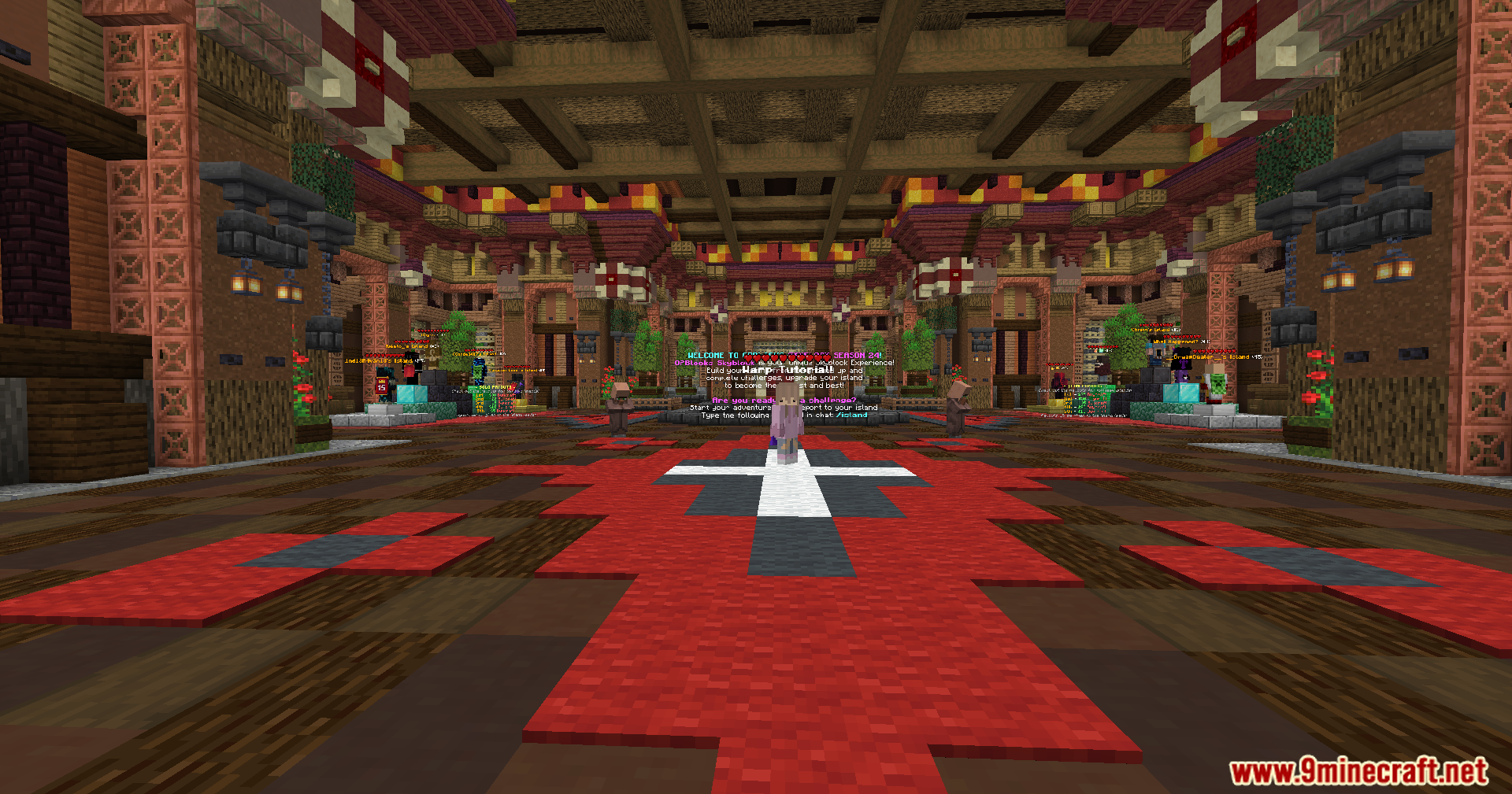 Heart Indicator Mod Screenshot 2 A player standing in a large decorated building interior