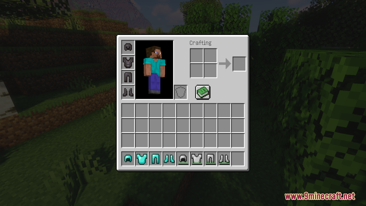 Hide Armor - See Player Skins Resource Pack Screenshot 6 Player inventory showing equipped netherite armor that is invisible on the character model