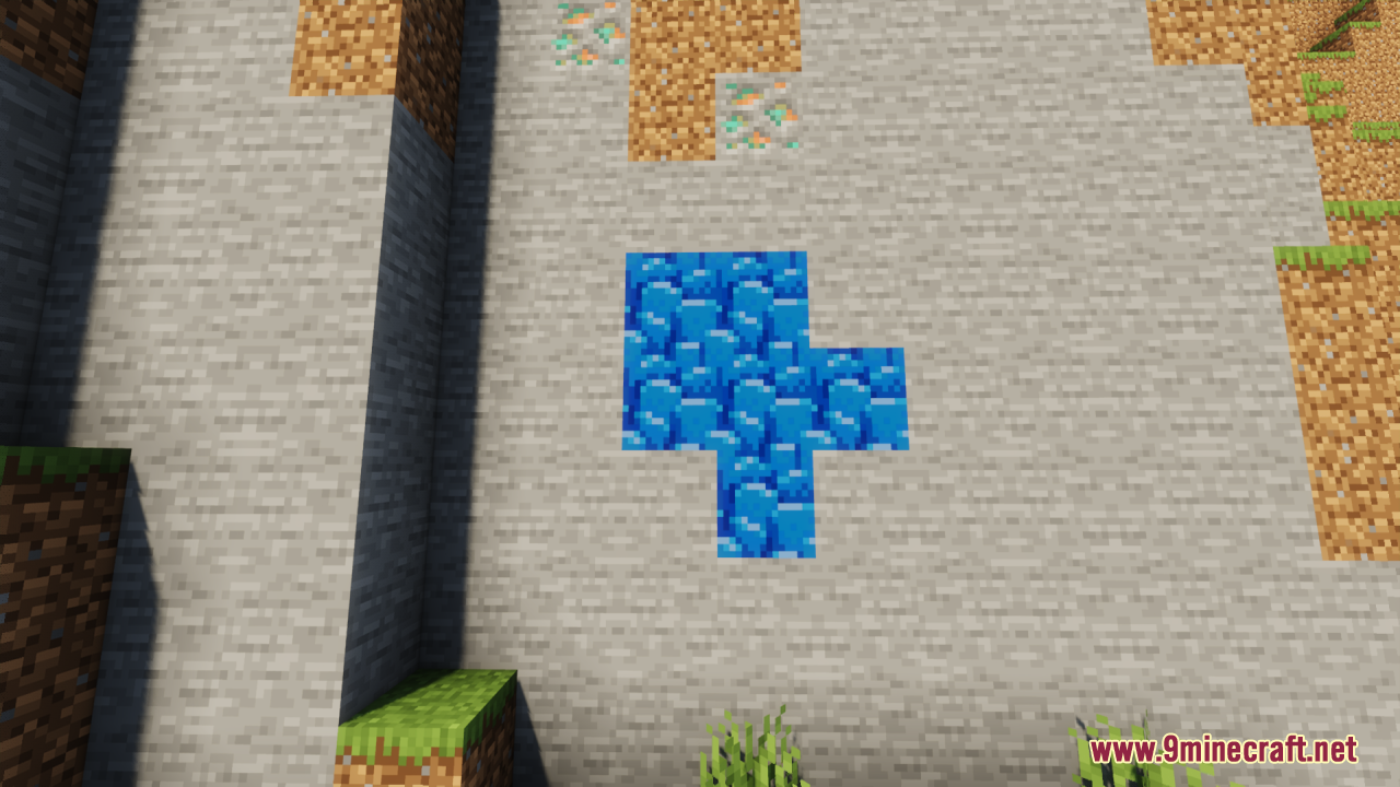 Bright blue Ancient Debris ore vein on a stone surface