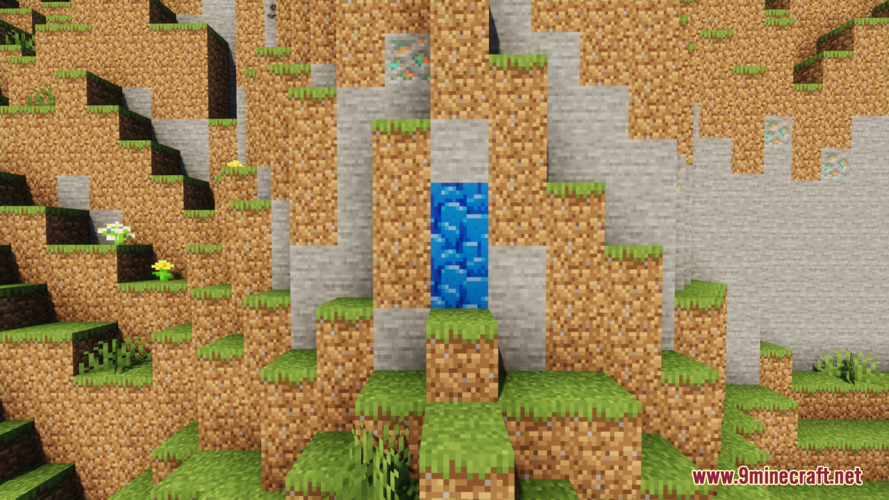 A single blue Ancient Debris block inside a cliff