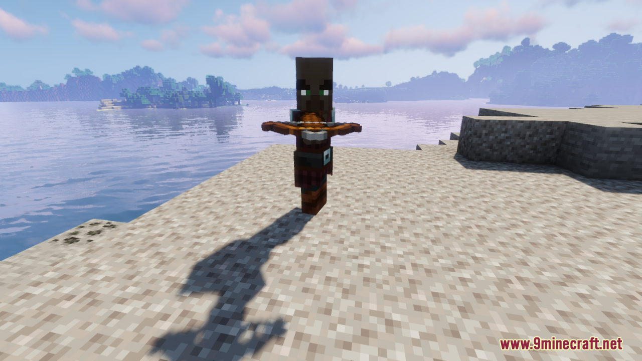 Front view of a human-like Pillager holding a crossbow