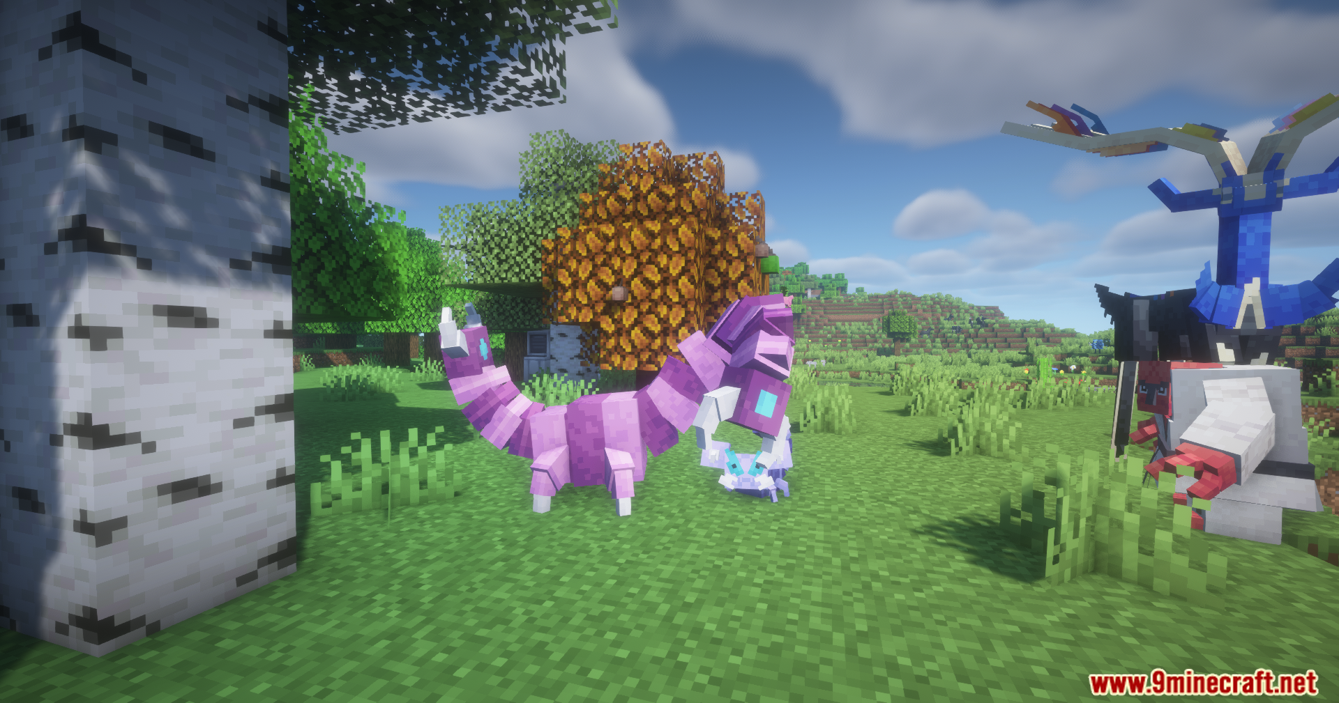 The large Pokémon Drapion roams in a grassy field