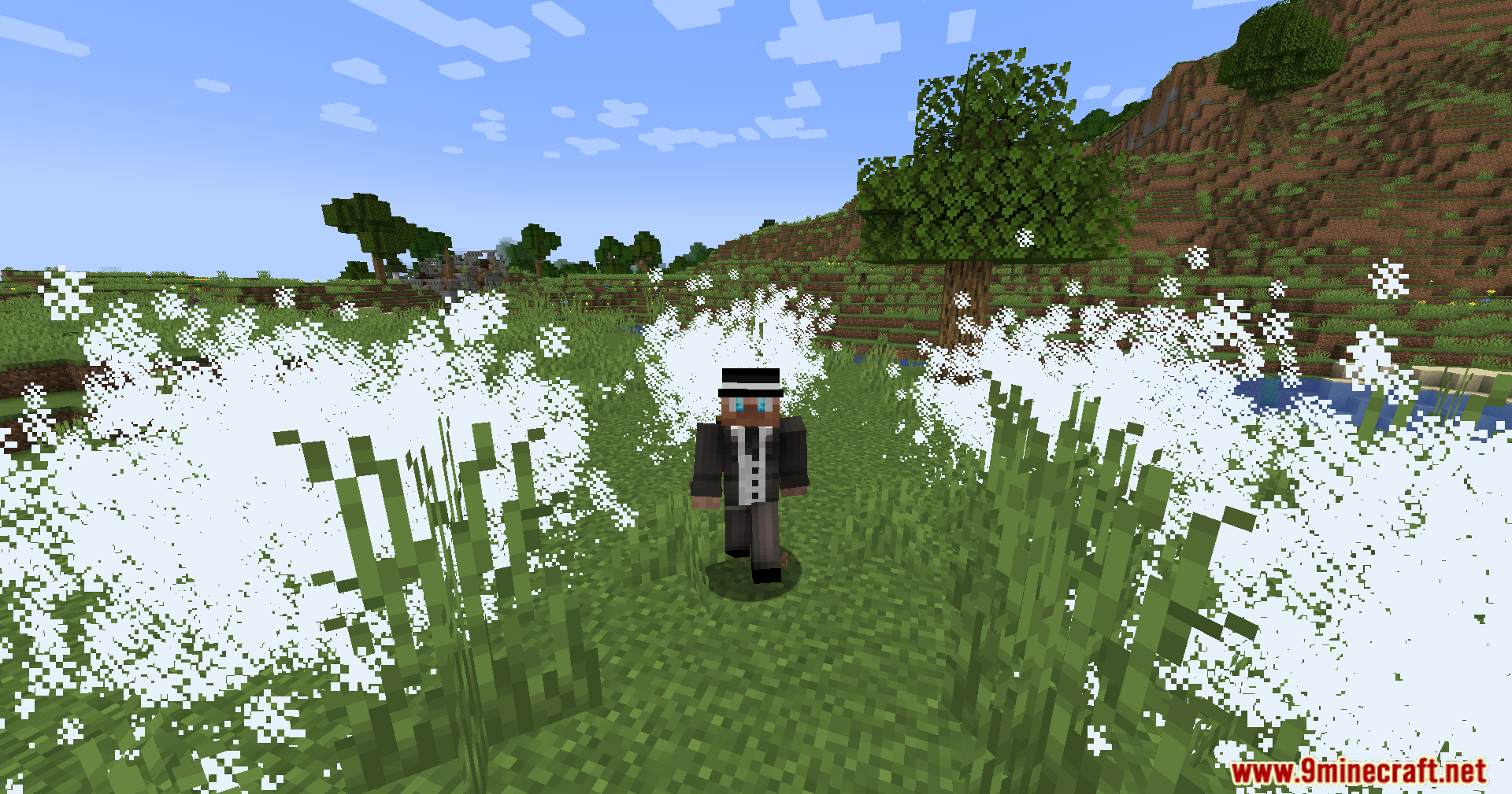 Ice Formation Cursed Fate Addon Mod Screenshot 11 Player character using a powerful freezing ice attack with large white frost particles