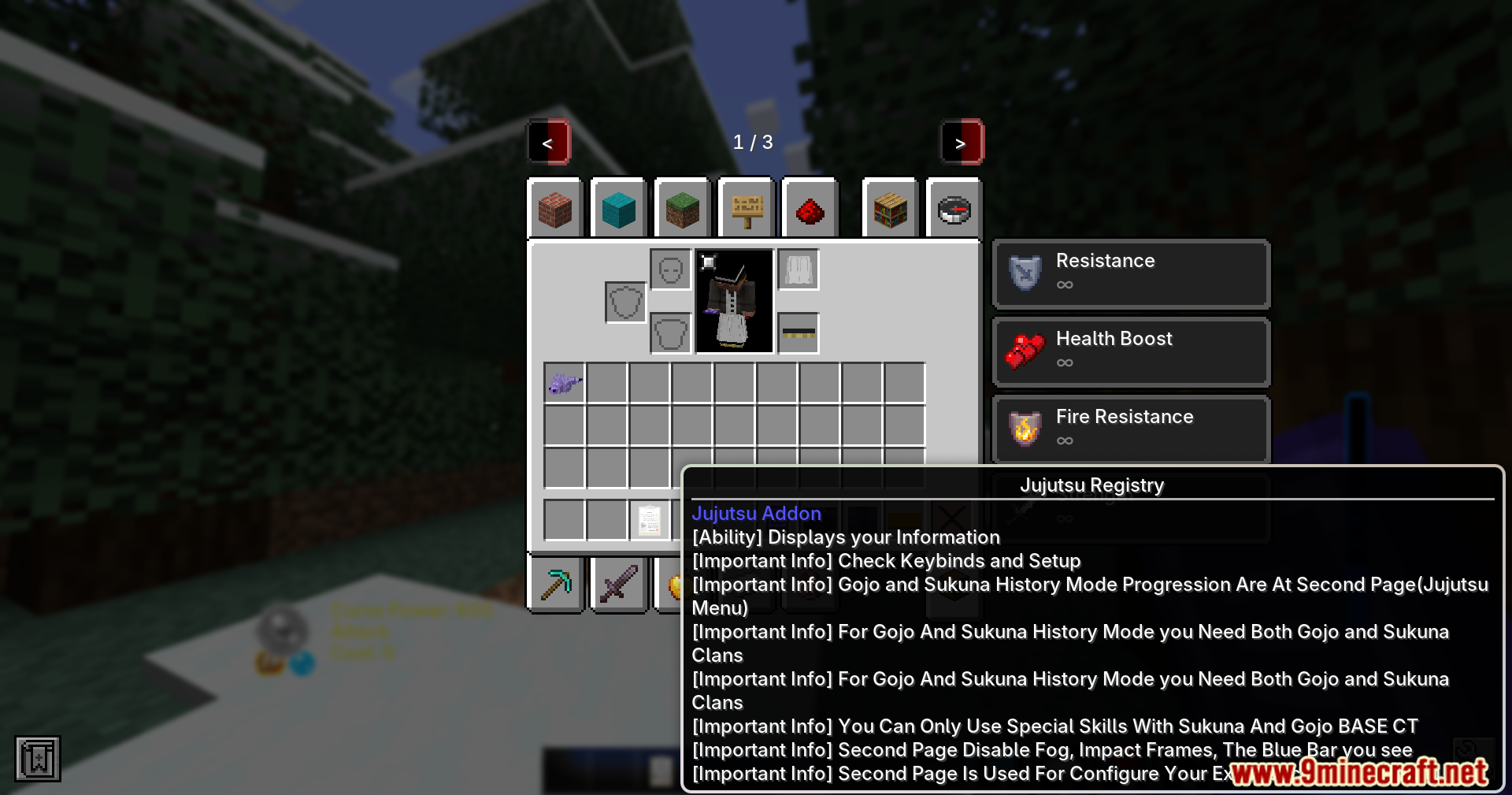 Jujutsu Addon tooltip explaining game mechanics