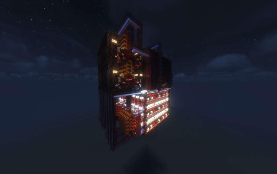 Kelpinator V6 Best Kelp Farm for DonutSMP like Servers Schematic Screenshots 3 A massive automated kelp farm with glowing redstone components and smokers at night