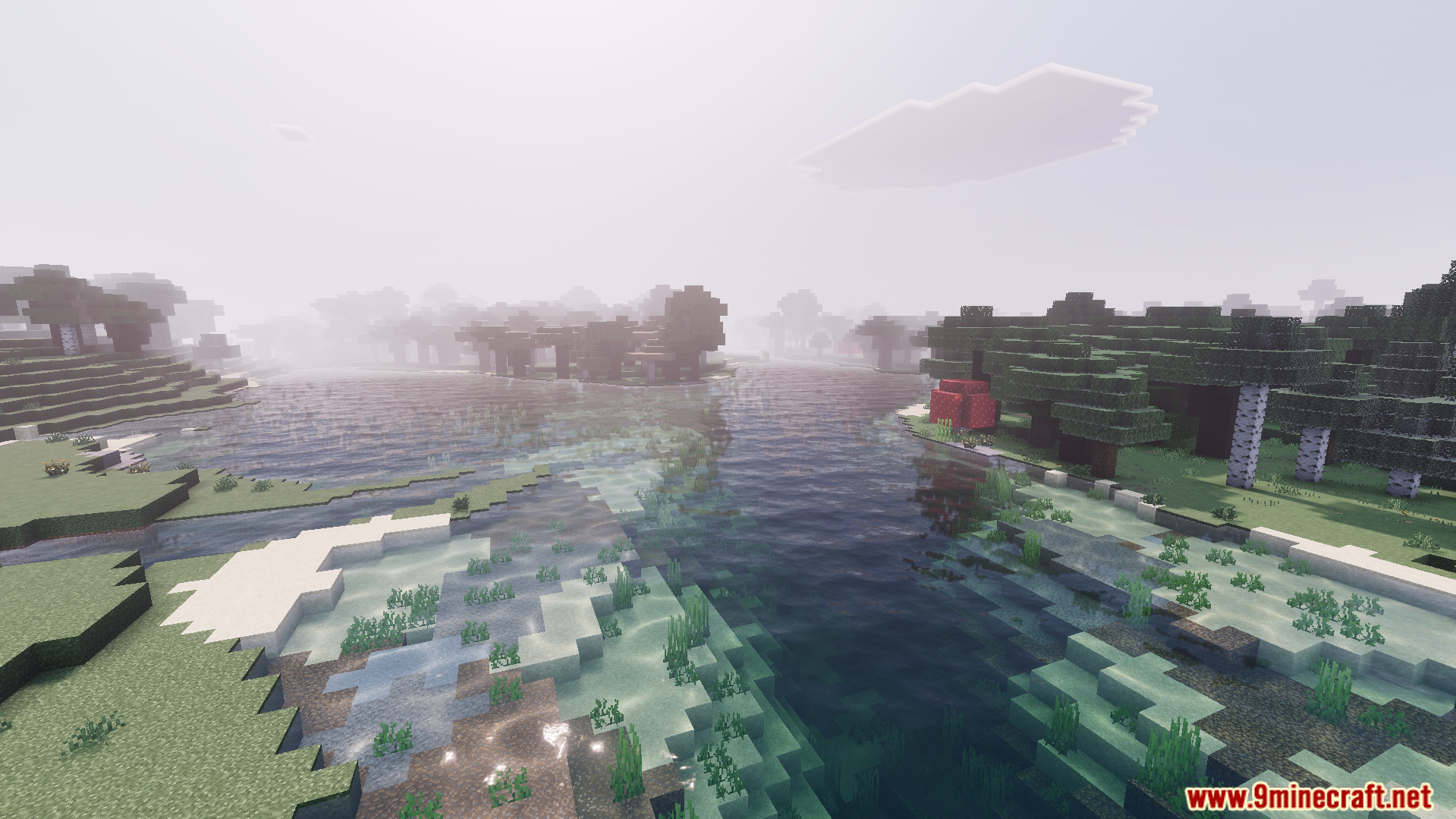 Klash Visuals Deferred PBR Texture Pack Screenshot 4 new deferred lighting system brings better lighting to a foggy river biome