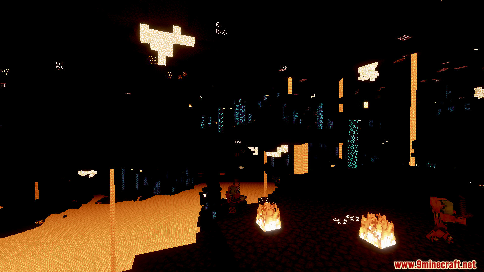 Klash Visuals Deferred PBR Texture Pack Screenshot 6 Better lighting in dark places showing colored lights from glowing objects