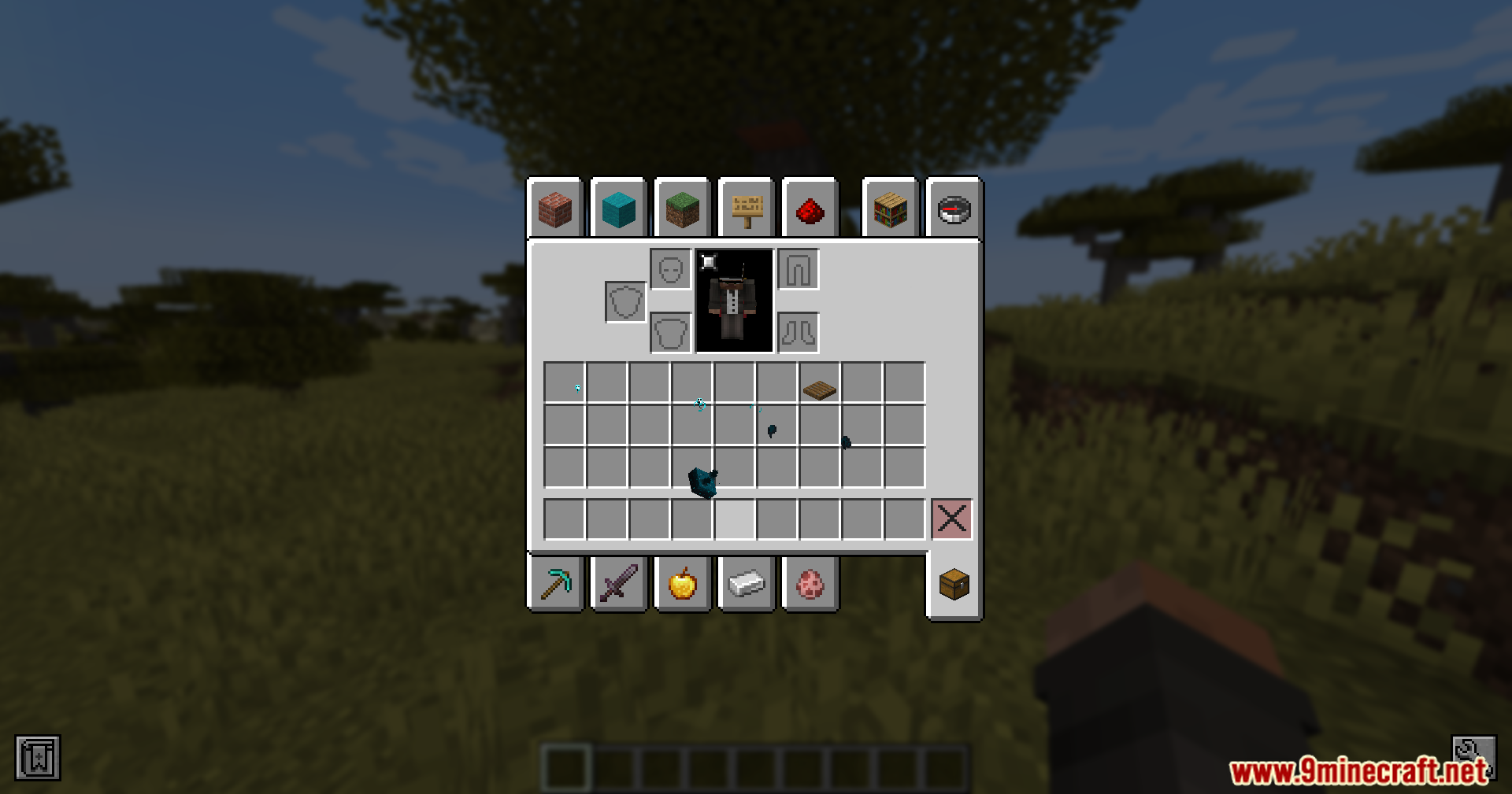 An item swings on the cursor in the inventory
