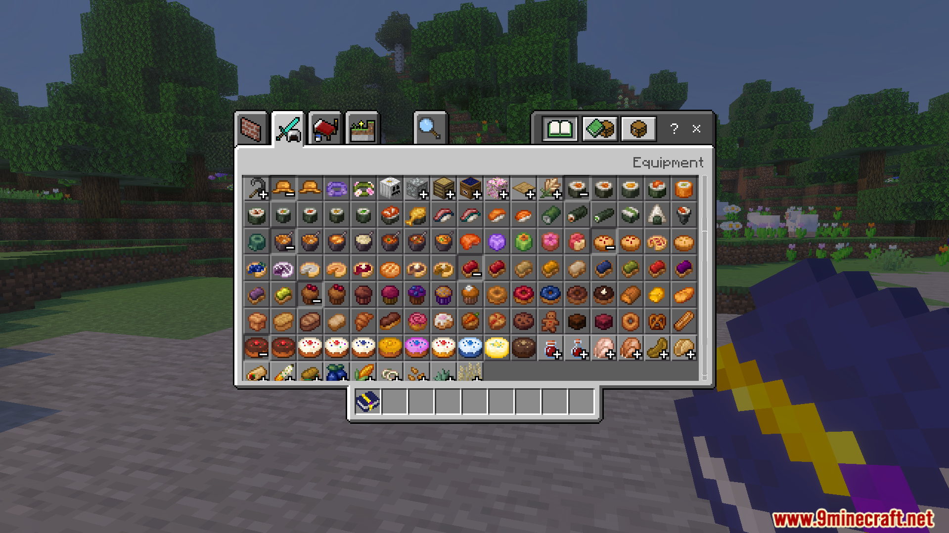 Loyallays Food Expansion Addon Screenshot 4 A creative inventory menu showing many new food items
