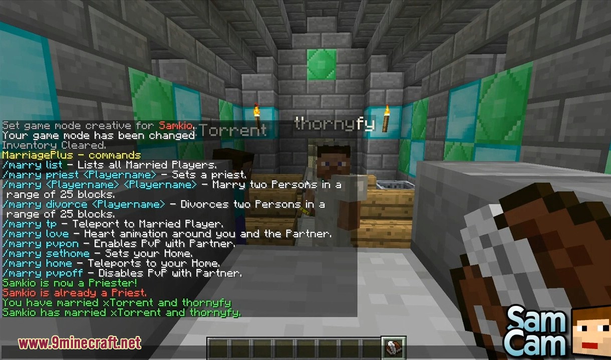 A player priest marries two other players in-game