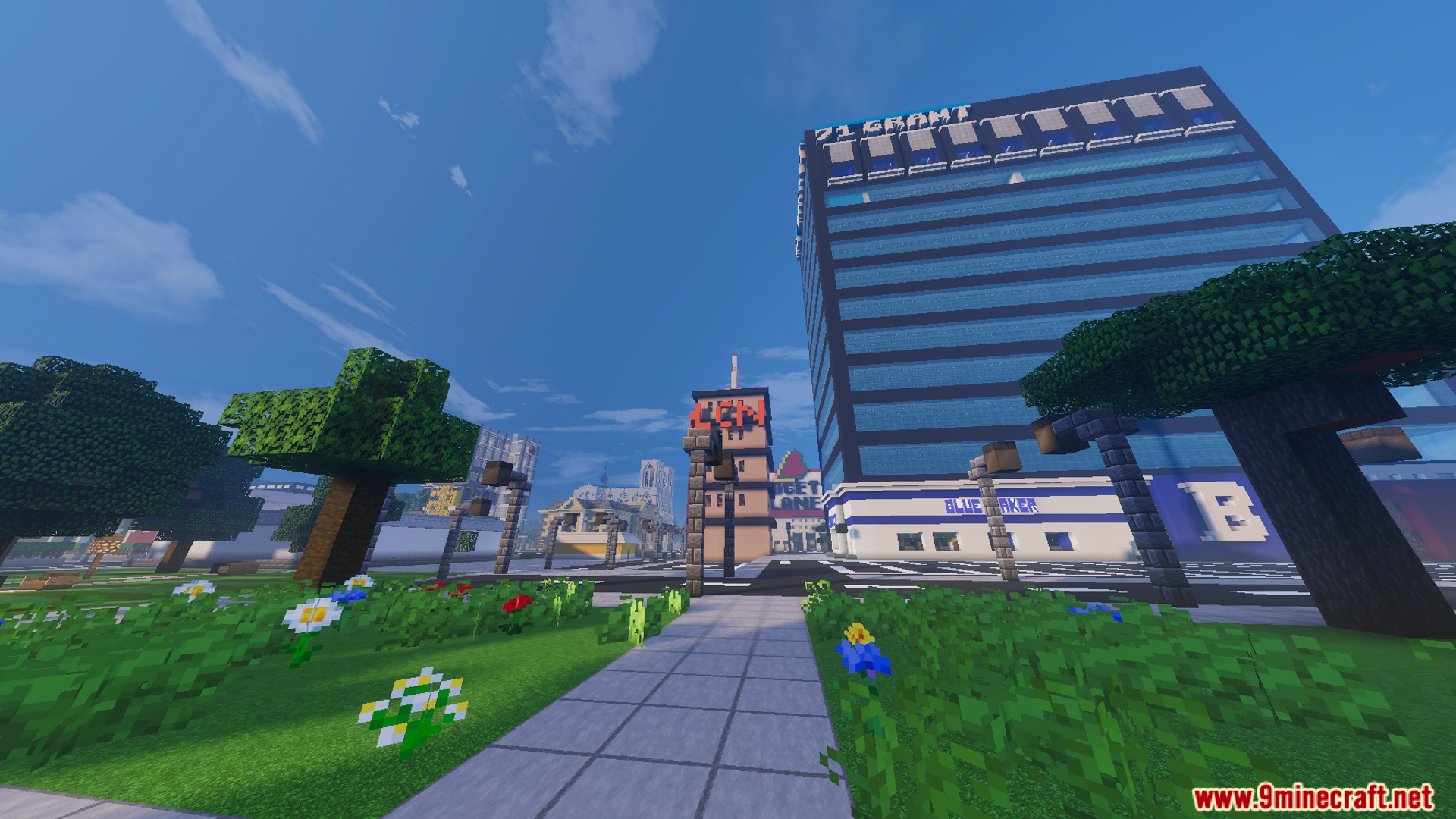 Walk through quiet neighborhoods to see tall skyscrapers in the massive metropolis