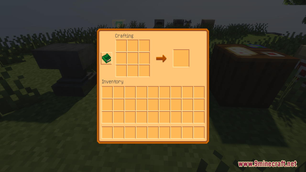 A custom crafting menu with a warm Stardew Valley inspired theme