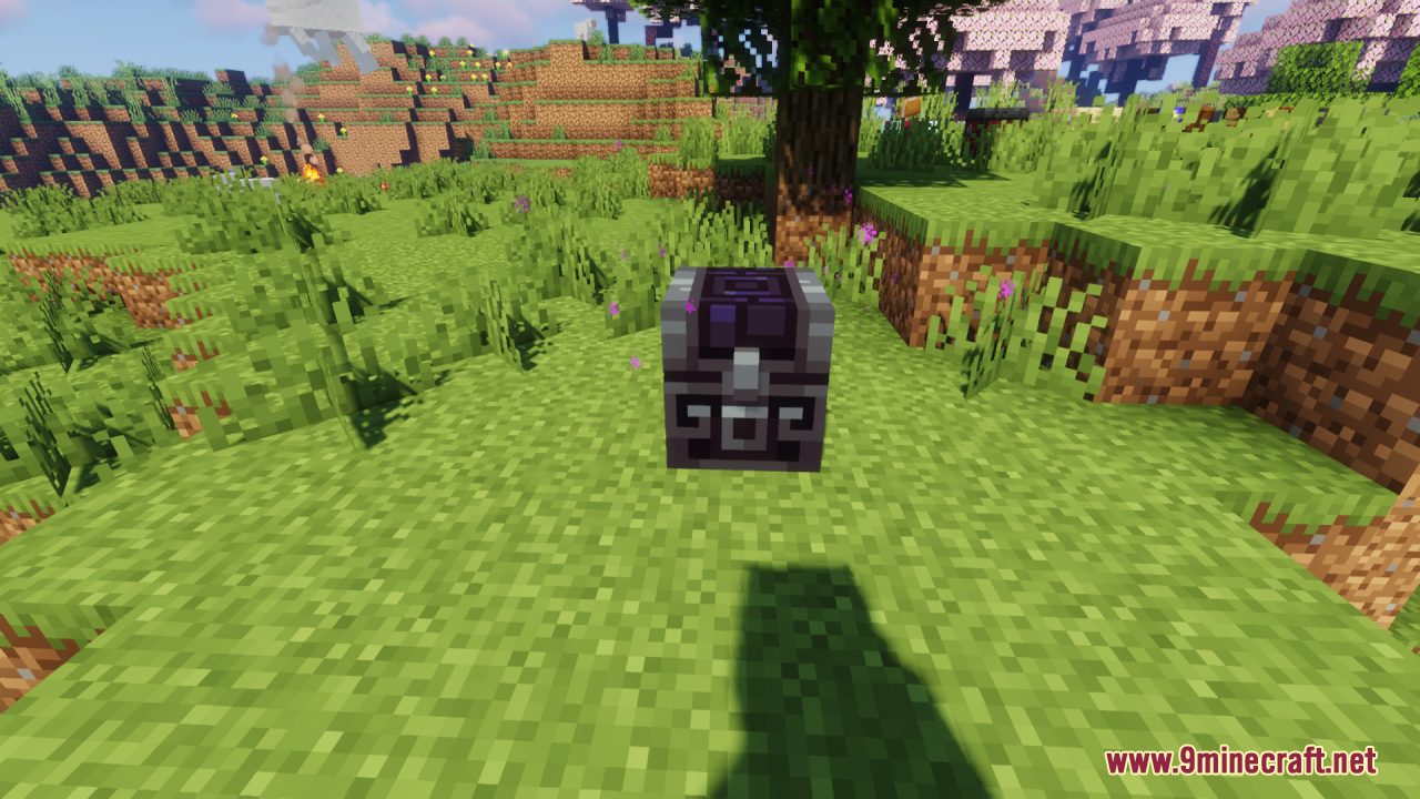 A retextured dark purple and silver storage chest