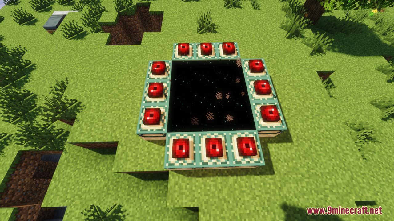 Mechanical Eye Resource Pack Screenshot 4 Activated End Portal with Mechanical Eyes in the frames