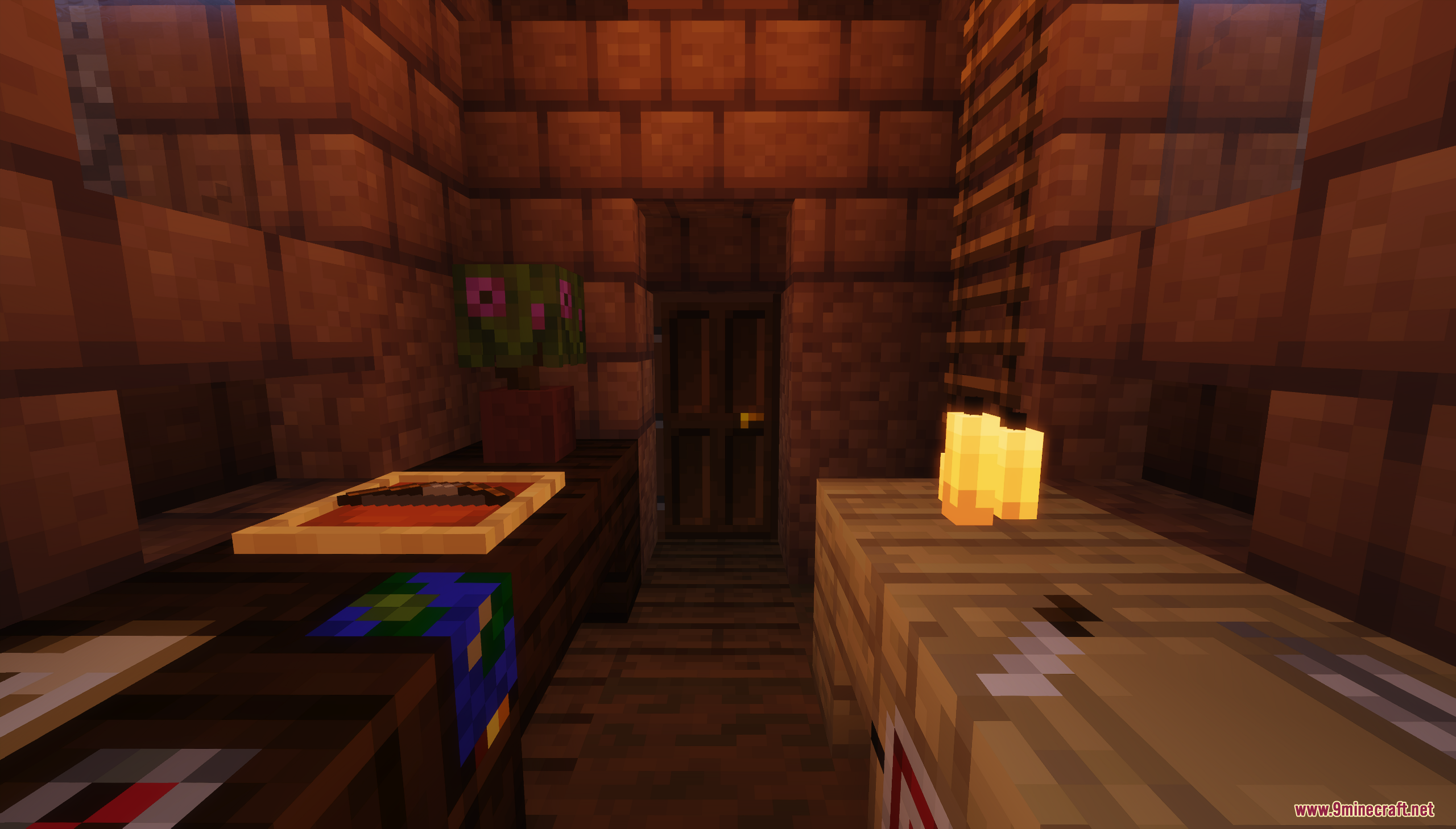 Cozy wooden room interior with a ladder and desk