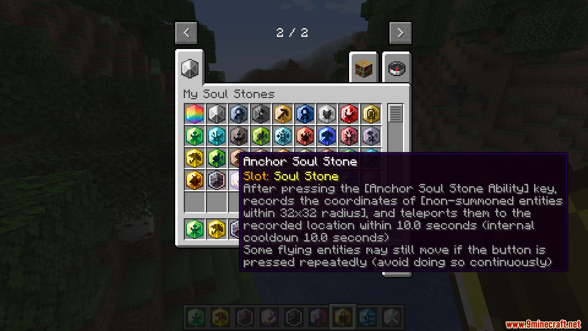 Mine Fargo Mod Screenshot 11 Player viewing the Anchor Soul Stone tooltip in the My Soul Stones menu