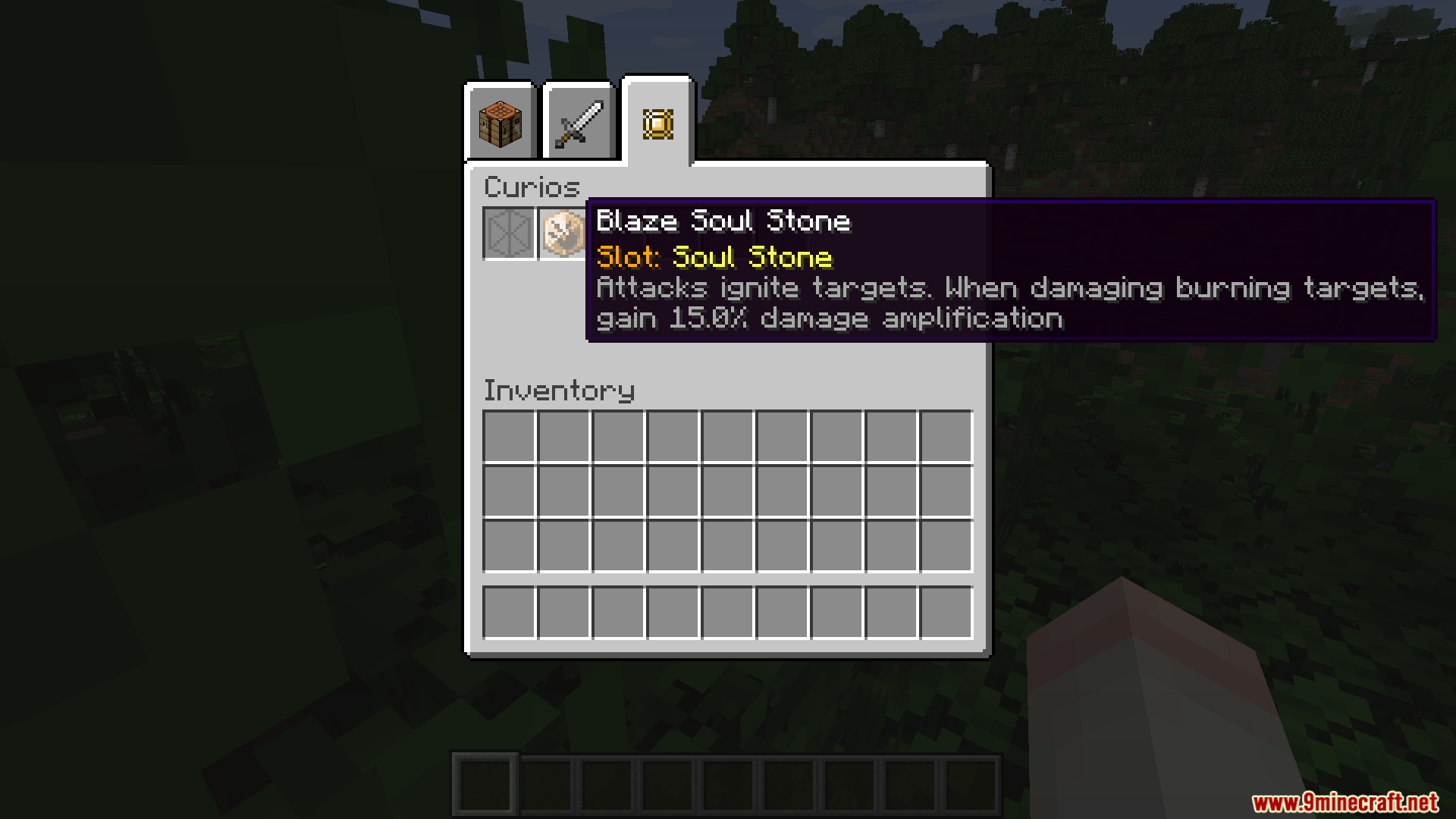 Mine Fargo Mod Screenshot 5 Hovering over the Blaze Soul Stone accessory to see its combat effects