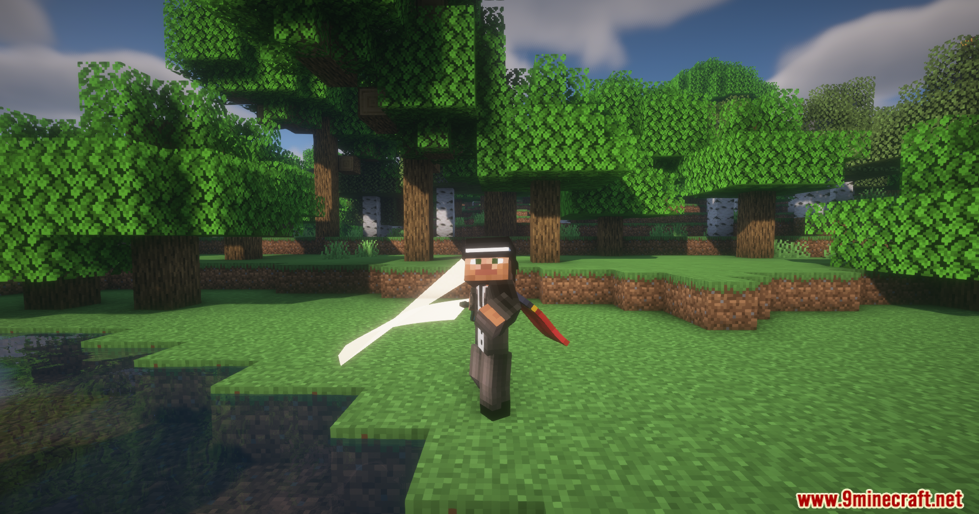 Mo' Bends Modern Port Mod Screenshot 10 Character performing a sword attack animation with a white trail