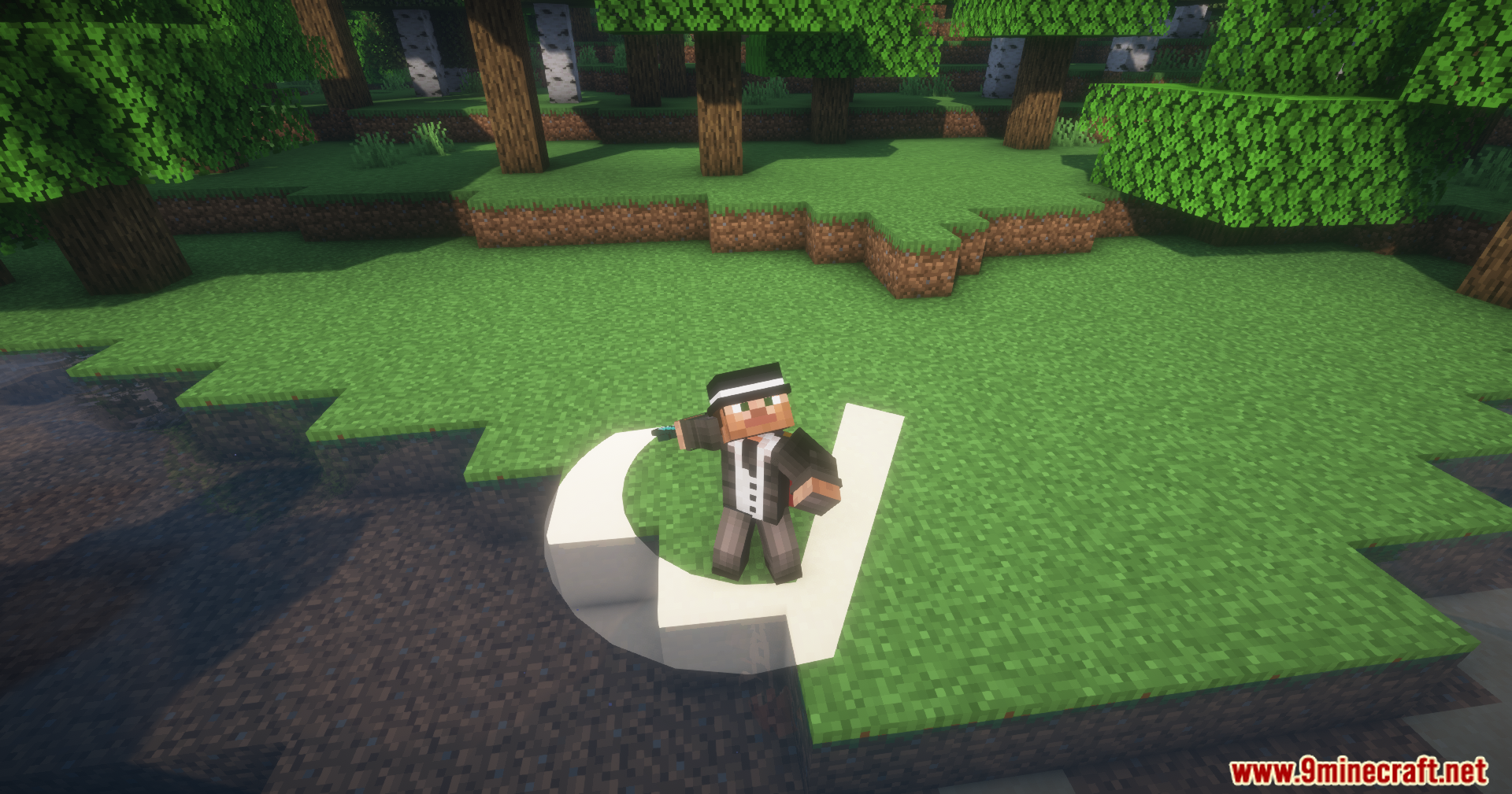 Mo' Bends Modern Port Mod Screenshot 14 Player character performing a combat attack with a custom white sweeping trail