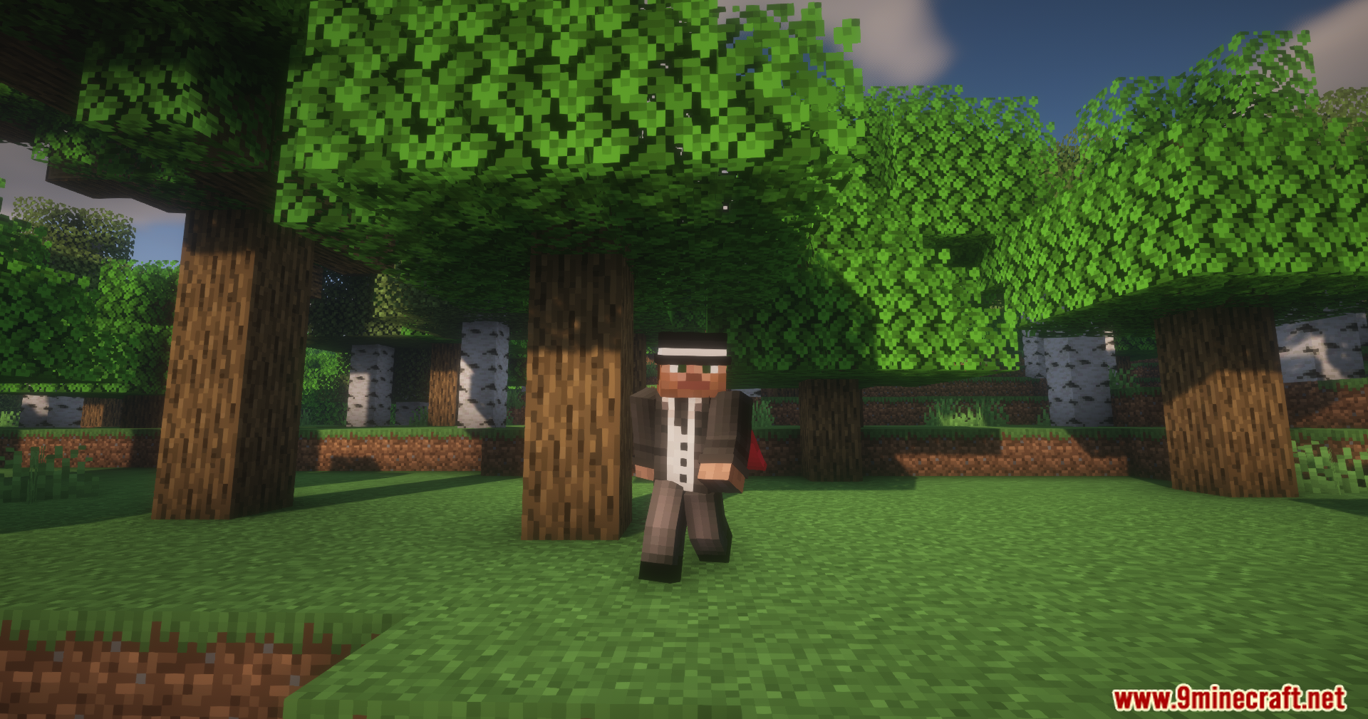 Mo' Bends Modern Port Mod Screenshot 3 Player walking through a forest demonstrating smooth realistic movement animations