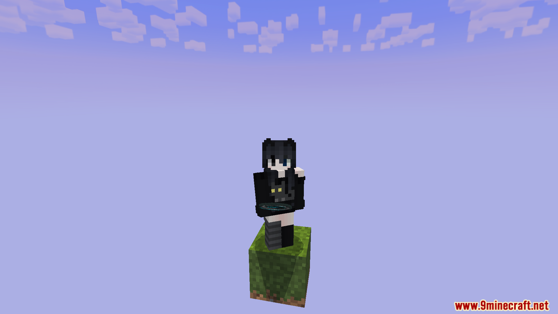 The survival challenge begins on a lone block in the sky