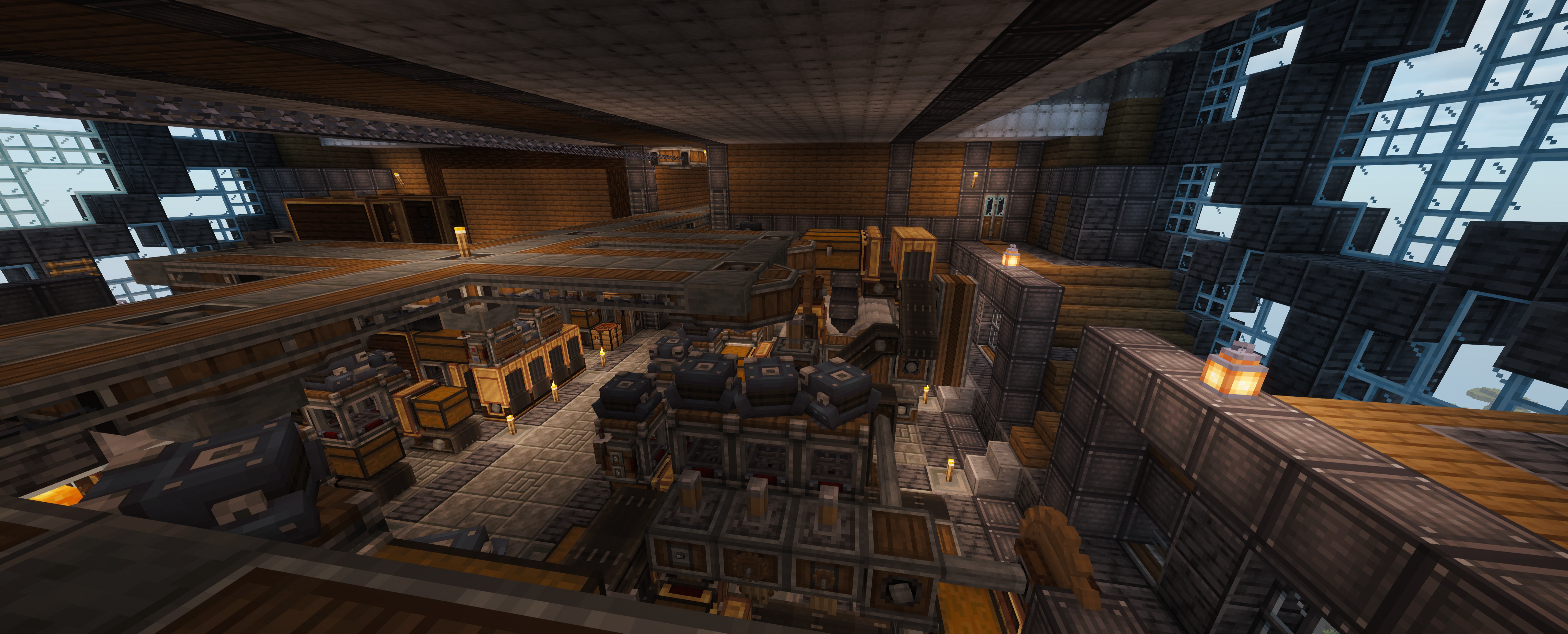 This large industrial factory room inside