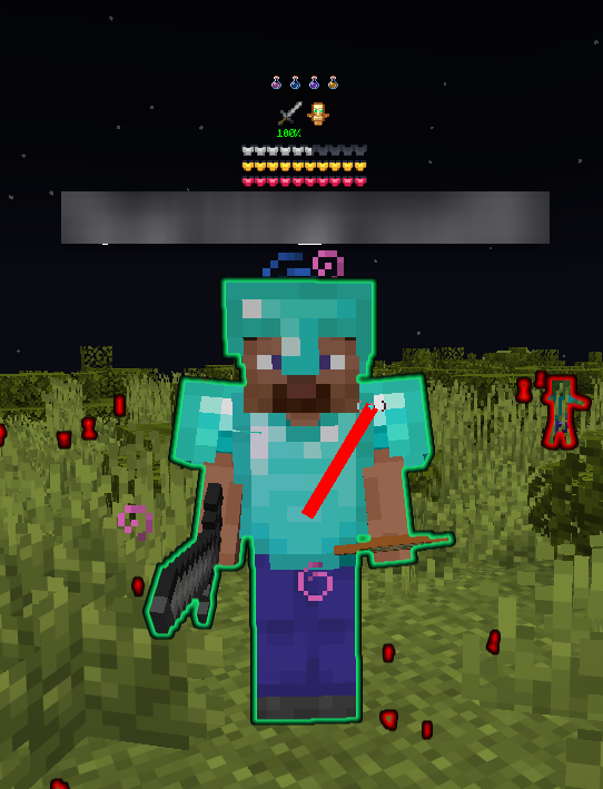 NiceWurst Mod Screenshot 9 Player with green outline and detailed health indicator above head