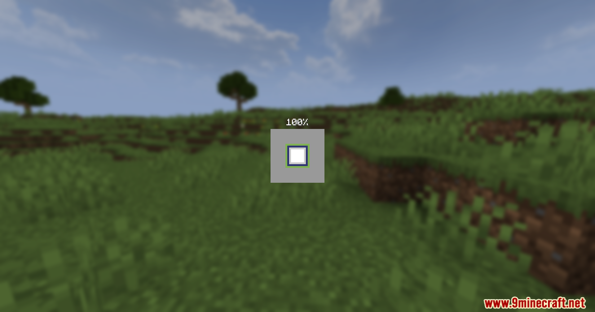 Noisiumed Mod Screenshot 3 A blurred landscape with a loading bar showing 100 percent