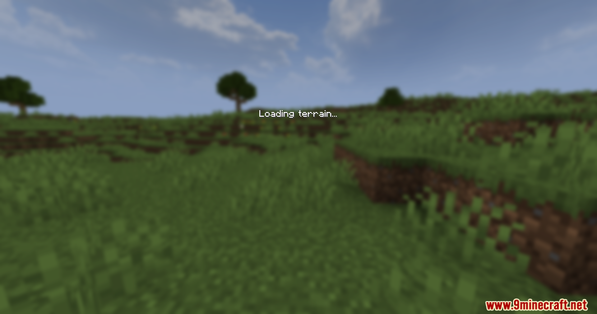 Noisiumed Mod Screenshot 4 A blurred landscape with text that reads Loading terrain