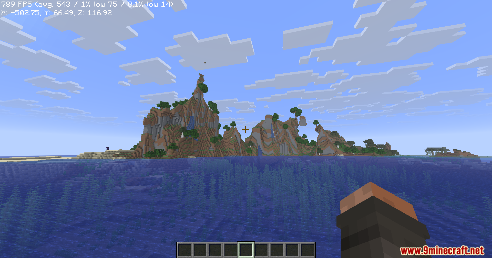 Not Enough Vulkan Mod Screenshot 10 A closer view of the island showing trees and rocky cliffs