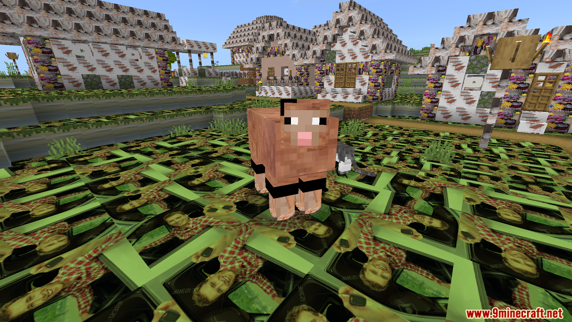 Objet Traduit 100x Natop Texture Pack Screenshot 10 A sheep in a chaotic world with funny translated textures