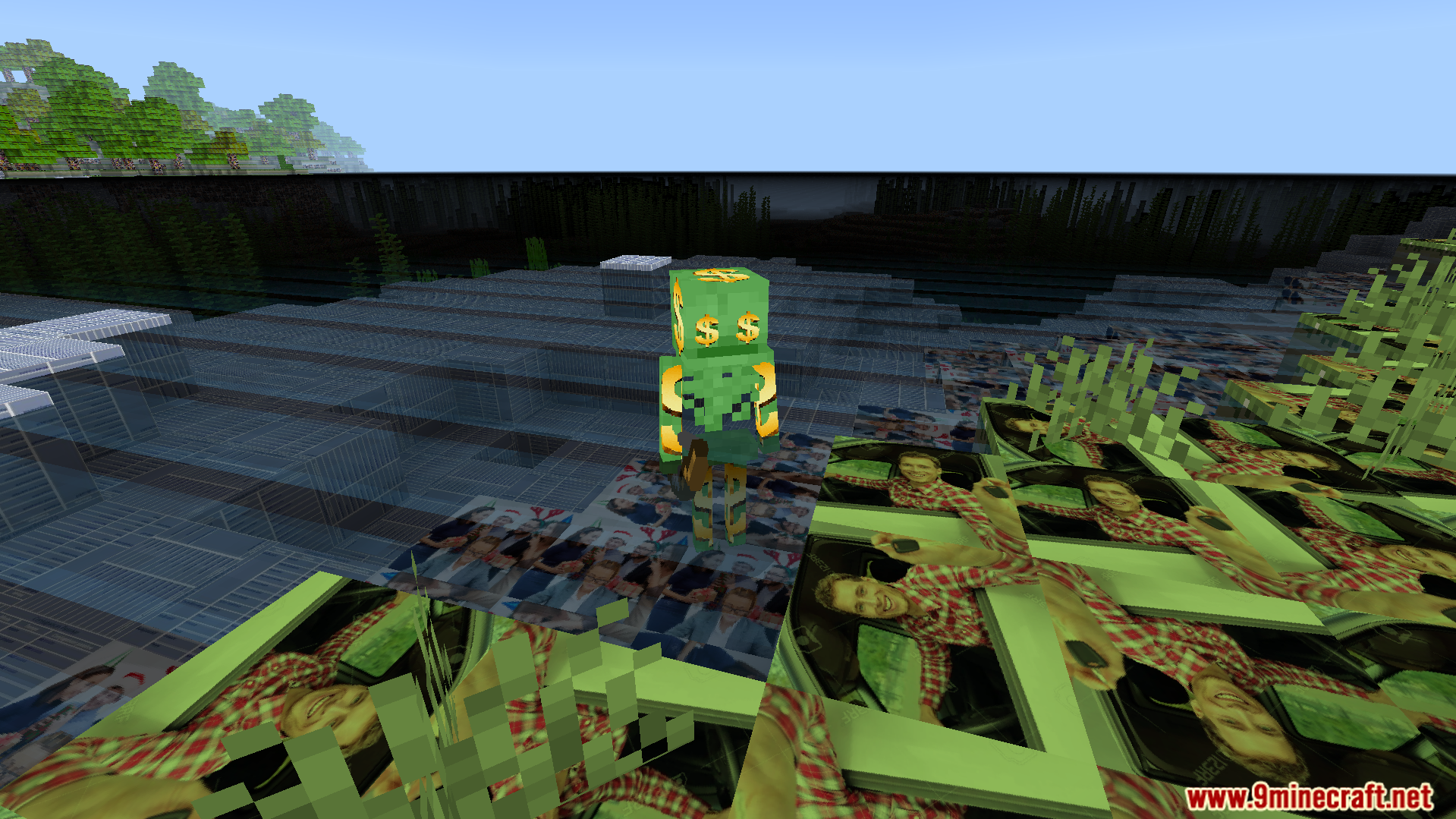 Objet Traduit 100x Natop Texture Pack Screenshot 4 A player explores a chaotic world with hilarious and unpredictable textures
