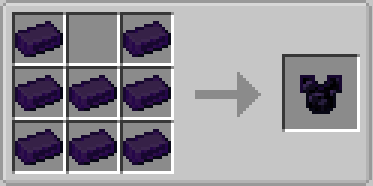 Crafting recipe for an obsidian chestplate using eight obsidian ingots