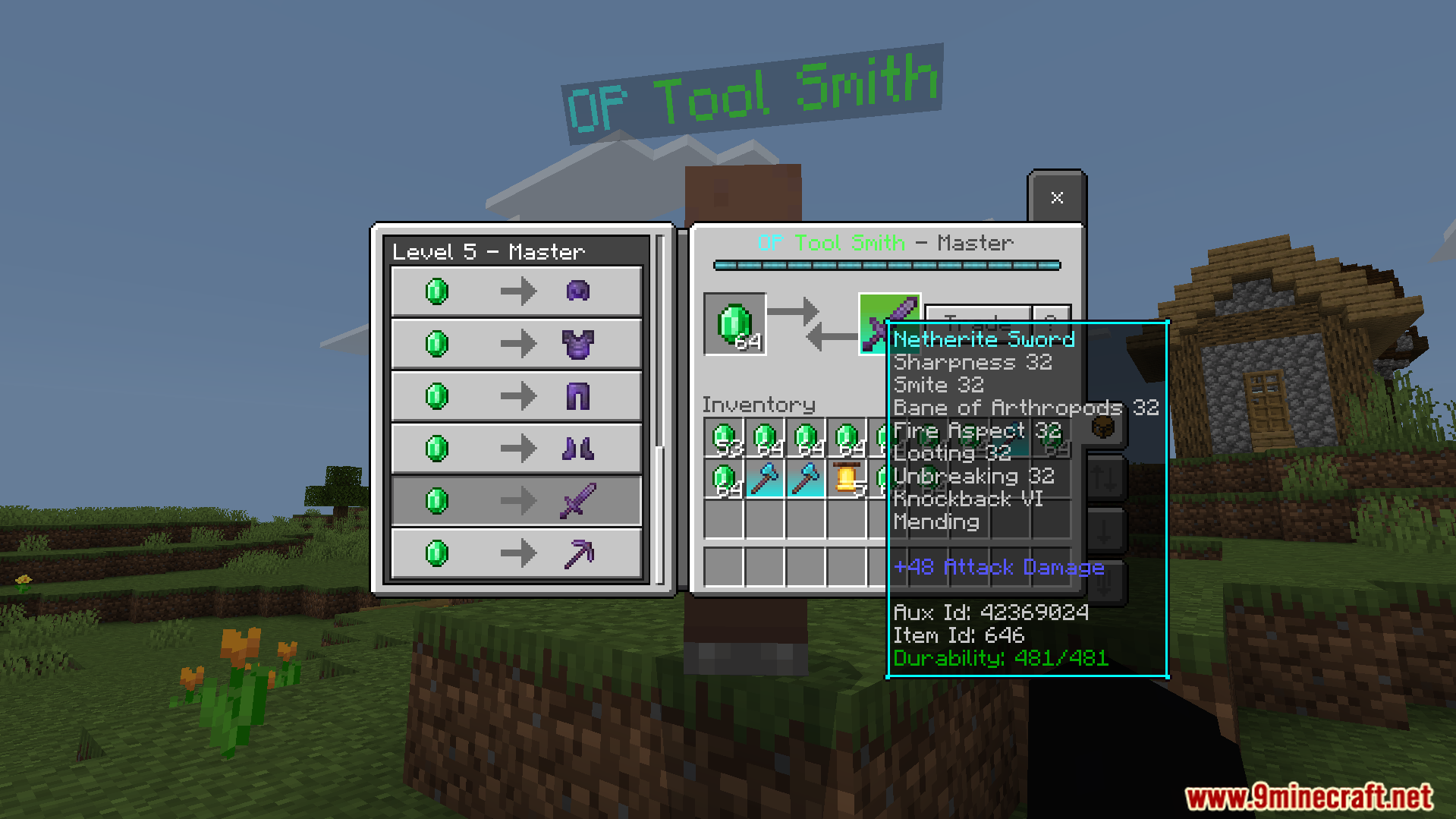 Unlock an overpowered Netherite sword at the final trade level