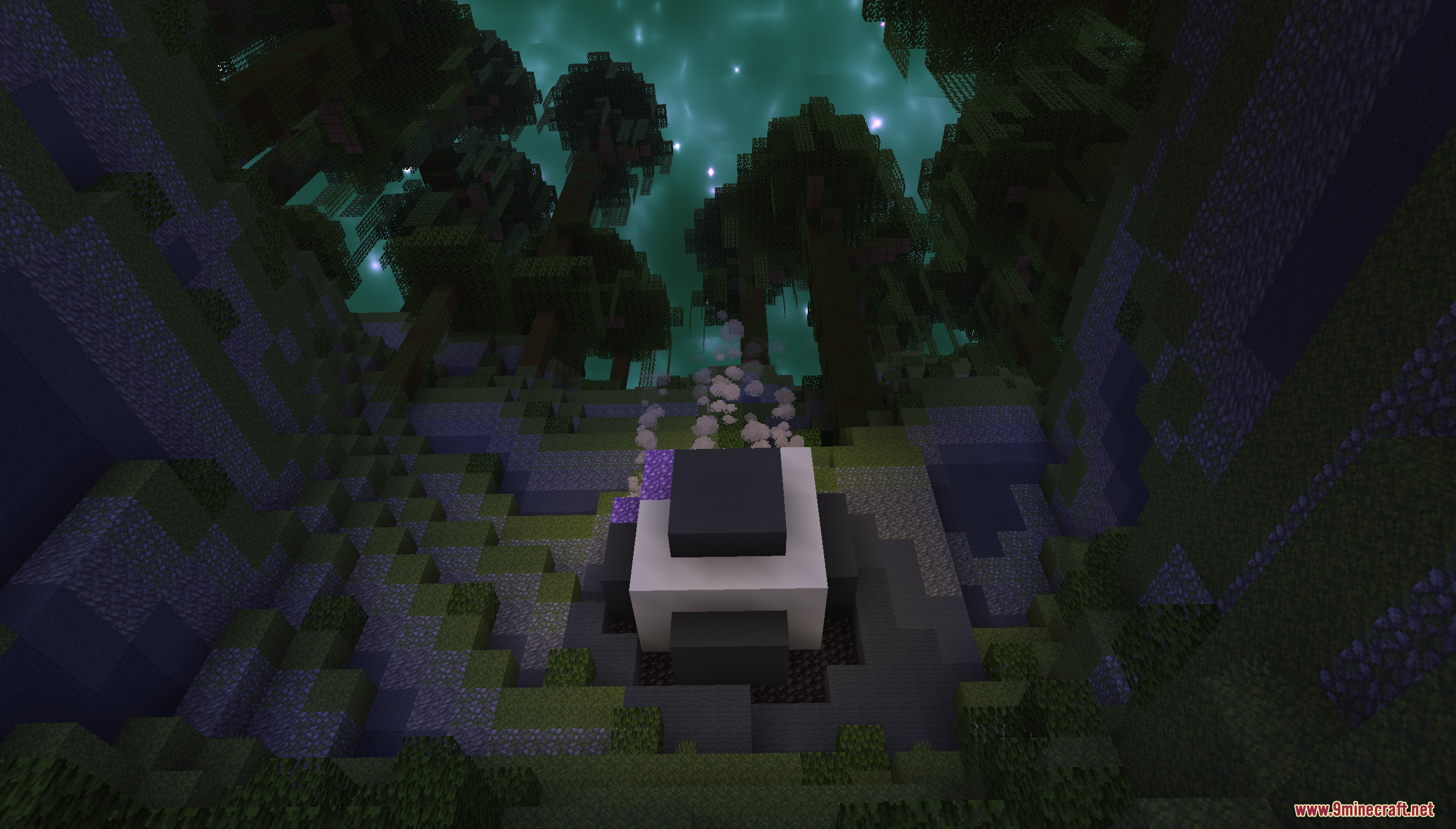 A mysterious altar in a dark swampy forest